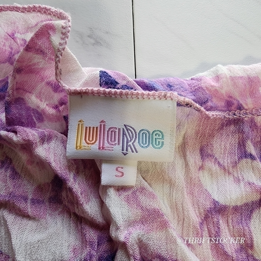 LuLaRoe purple floral kimono - Picture 6 of 7